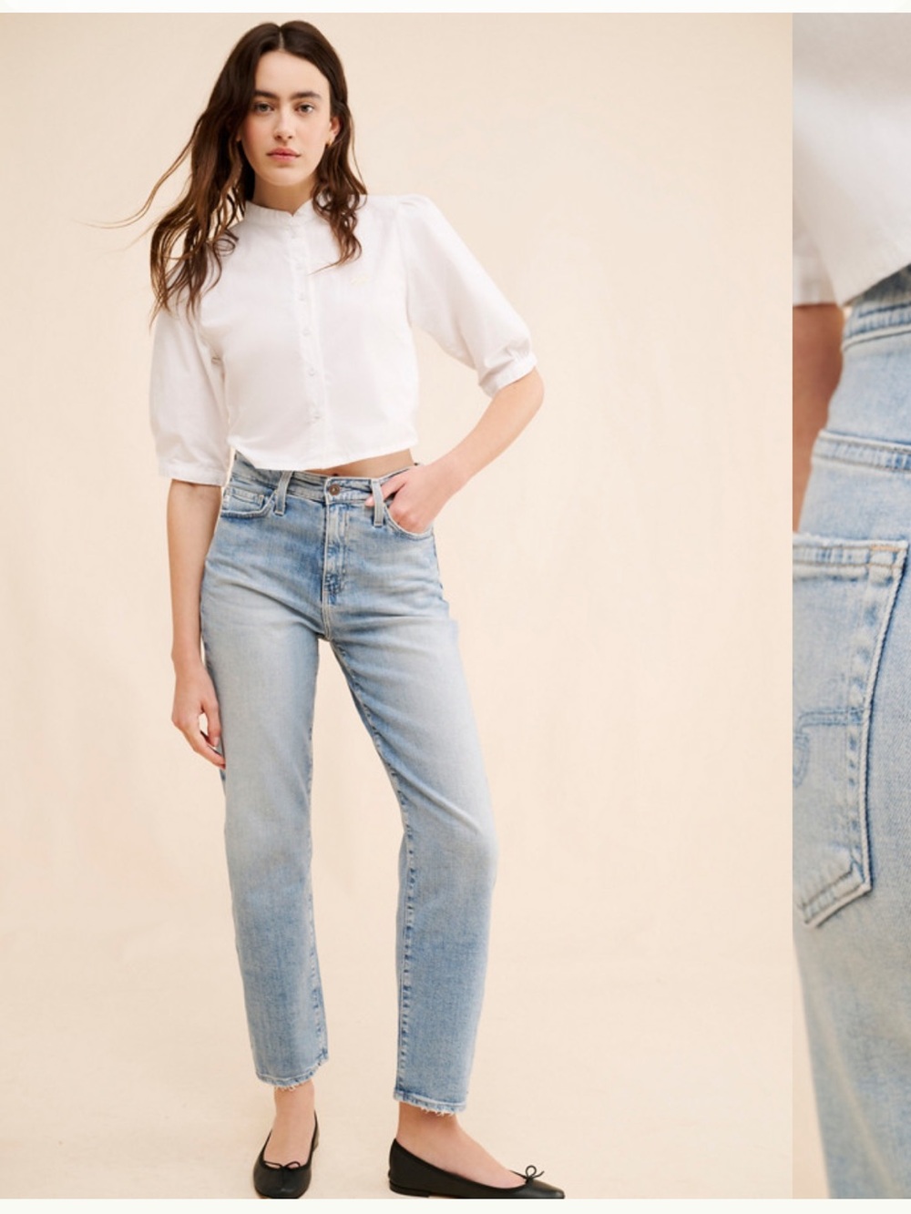 Ag Adriano Goldschmied Light Blue Straight Leg Jeans